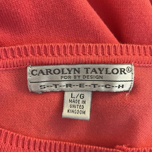Carolyn Taylor Pink Knit 2pc. Cardigan Sweater with Sweater Sleeveless Top Large - Picture 6 of 8